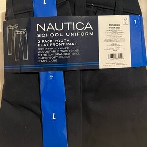 Boys brand new Nautica navy uniform chino pants size 7. Pack come with two